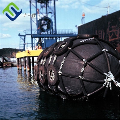 Cuscini ammortizzatori di Marine Ship Dock Pneumatic Rubber con la catena ed i pneumatici
